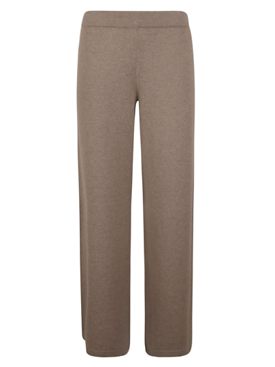 Fabiana Filippi Straight Leg Ribbed Waist Knit Trousers In Tortora