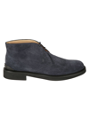 Tod's Dark Grey Chukka Lace Up Boots In Night