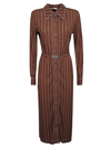 Tory Burch Dotted Windowpane Knit Button-down Dress In Brown