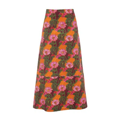 La Doublej A-long Skirt In Orange Gerber