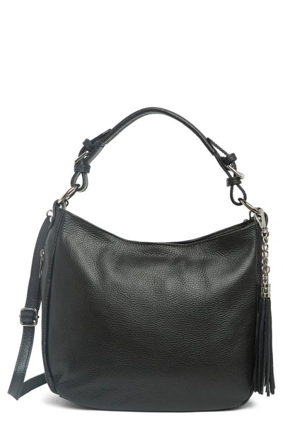 Anna Luchini Pebbled Leather Handbag In Nero | ModeSens