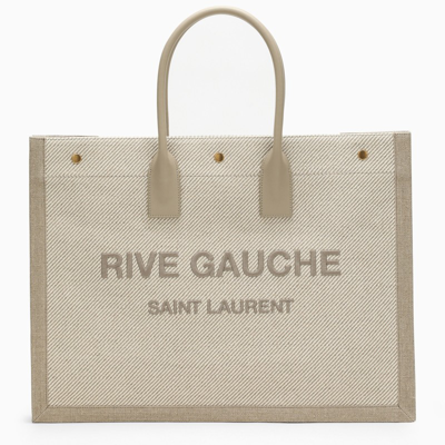 Saint Laurent Rive Gauche Sand-coloured Tote Bag In Beige