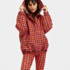 La Doublej Cherry Print Hooded Windbreaker In Black Cherries