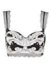 VERSACE BAROQUE PATTERN SLEEVELESS CROPPED TOP