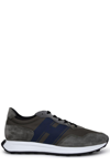 Hogan Nappa Leather H601 Sneakers In Grigio