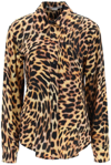 Stella Mccartney Leopard Silk Button-front Shirt In Marrone E Nero