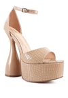 London Rag Pretty Me Patent Croc Ultra High Platform Sandals In Brown