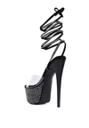 London Rag Sugar Mom Strappy Diamante Platform High Heels Sandal In Black