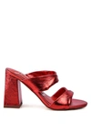 London Rag Hot Mess High Heeled Block Sandal In Red