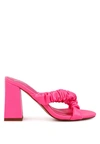 London Rag Page 3 Scrunchie Strap Block Sandals In Neon Pink