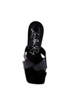 London Rag Snatched Intertwined Toe Ring Heeled Sandals In Black