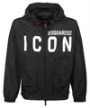 Dsquared2 Icon Print Nylon Windbreaker Jacket In Black