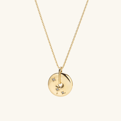 Mejuri Zodiac Pendant Necklace Cancer In Yellow