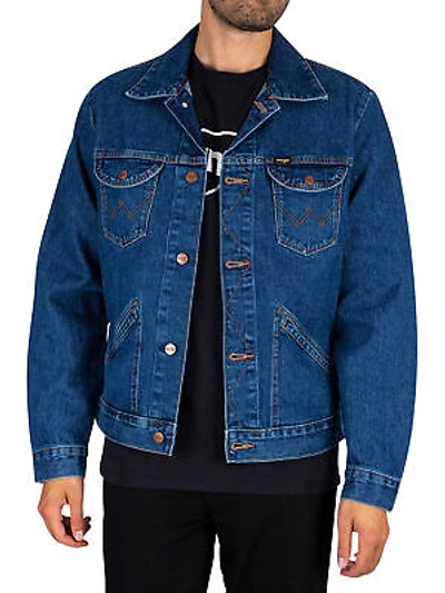 Pre-owned Wrangler Herren Icons 124mj Westernjacke, Blau