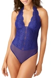 B.tempt'd By Wacoal Ciao Bella Lace Bodysuit In Spectrum Blue