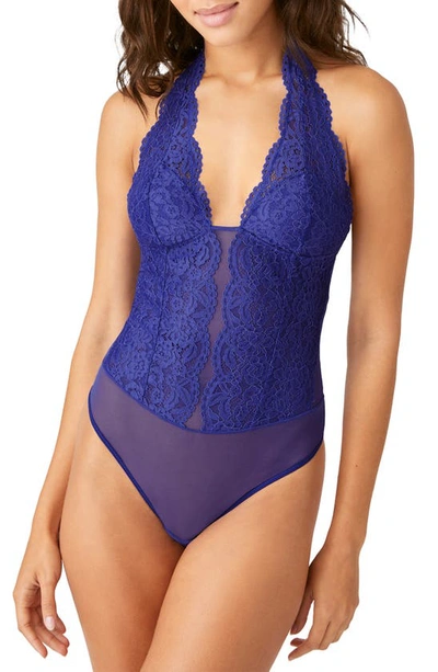 B.tempt'd By Wacoal Ciao Bella Lace Bodysuit In Spectrum Blue