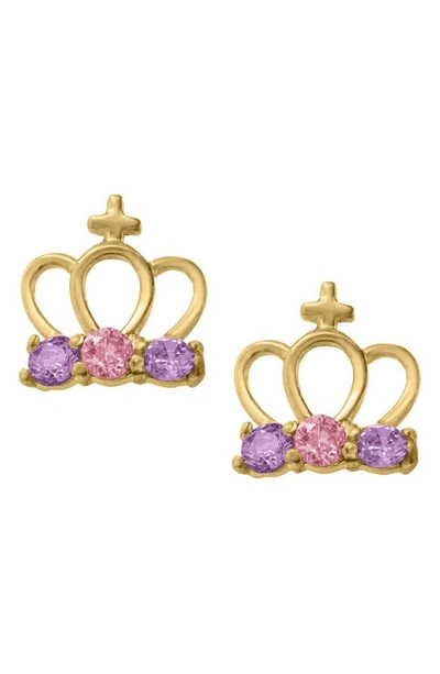 Mignonette Babies' Gold Crown Earrings