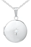 MIGNONETTE MIGNONETTE STERLING SILVER & DIAMOND LOCKET NECKLACE