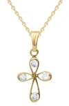Mignonette 14k Gold & Cubic Zirconia Loop Cross Necklace In Gold