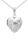 Mignonette Sterling Silver Heart Locket Necklace In Silver