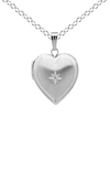 Mignonette Sterling Silver & Diamond Heart Locket Necklace In Silver