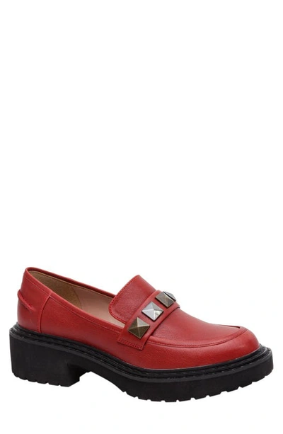 Linea Paolo Essex Platform Loafer In Dark Red