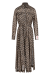Golden Goose Belted Leopard-print Metallic Fil Coupé Chiffon Midi Shirt Dress