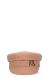 Ruslan Baginskiy Beige Safety Pin Wool Baker Boy Cap In Neutrals