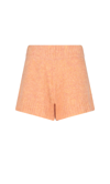 Rotate Birger Christensen High-waist Knit Shorts In Orange Wool