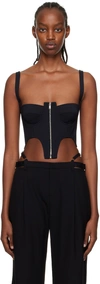 DION LEE BLACK DOUBLE ARCH TANK TOP