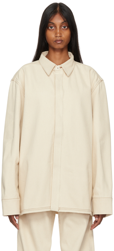 Baserange Beige Indre Denim Jacket In Undyed | ModeSens