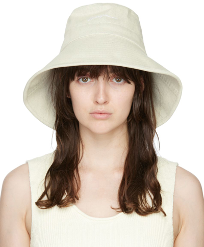 Jacquemus Off-white Le Papier 'le Bob Linu' Bucket Hat In Neutrals