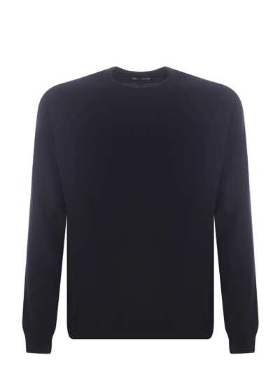 Malo Sweater  In Cashmere In Blu Scuro