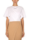 Stella Mccartney Twisted Logo Print T-shirt In Bianco