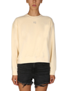 Alexander Wang T Soft Velour Crewneck Sweatshirt In Bianco