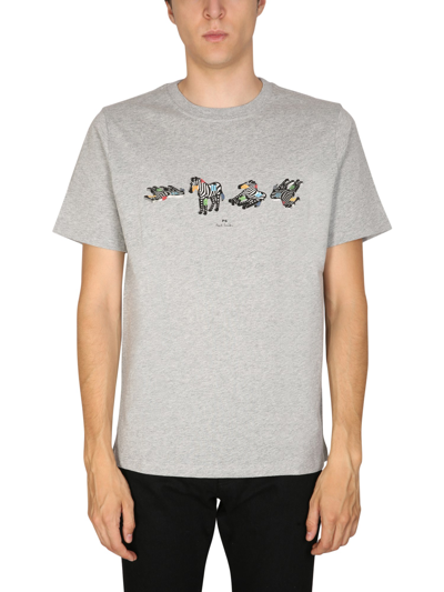 Ps By Paul Smith Crewneck T-shirt In Grey