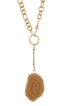 MELROSE AND MARKET ORGANIC SLICE STONE Y-DROP NECKLACE
