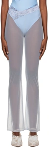 Vaillant Ssense Exclusive Blue Sheer Trousers In Meshblue