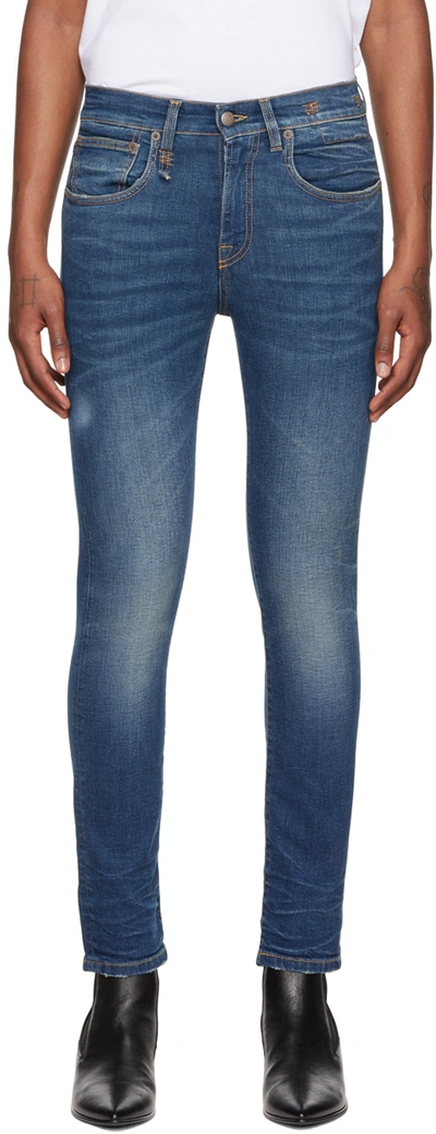 R13 Blue Skate Jeans In Lily Blue
