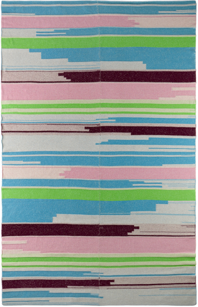 The Elder Statesman Multicolor Mix 'n' Marl Blanket In Wht/mrl/mtc/adr
