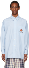 Kenzo Boke Flower Crest Casual Shirt In Sky Blue