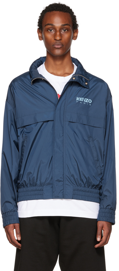Kenzo Logo-print Jacket In Blue