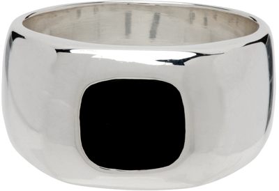 Sophie Buhai Silver Godfather Ring In Onyx