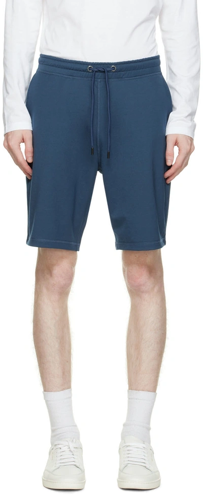 Sunspel Active Straight-leg Cotton-jersey Shorts In Buoh Marine Blue