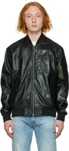 PS BY PAUL SMITH BLACK BOMBER LEATHER JACKET