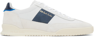 Ps By Paul Smith Dover Pale Grey Panelled Nubuck Sneakers In White
