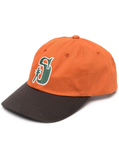 Stussy Vintage S Snapback Cap In Orange