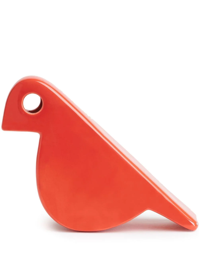 Nuove Forme Decorative Ceramic Bird In Red