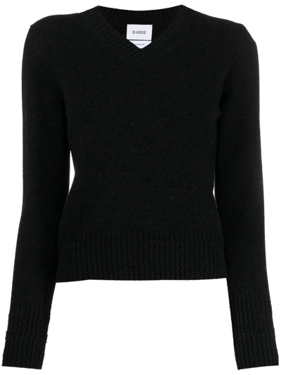 Barrie V-neck Cashmere-knit Top In Black