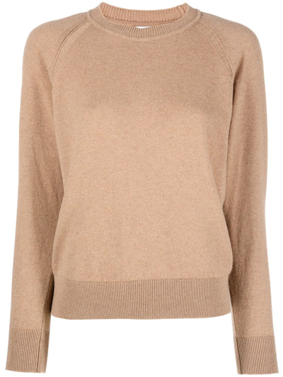 Barrie Crewneck Cashmere Jumper In Brown